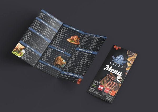 Bilingual trifold menu design