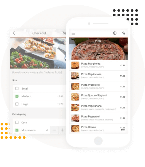 Phone screen with the menu